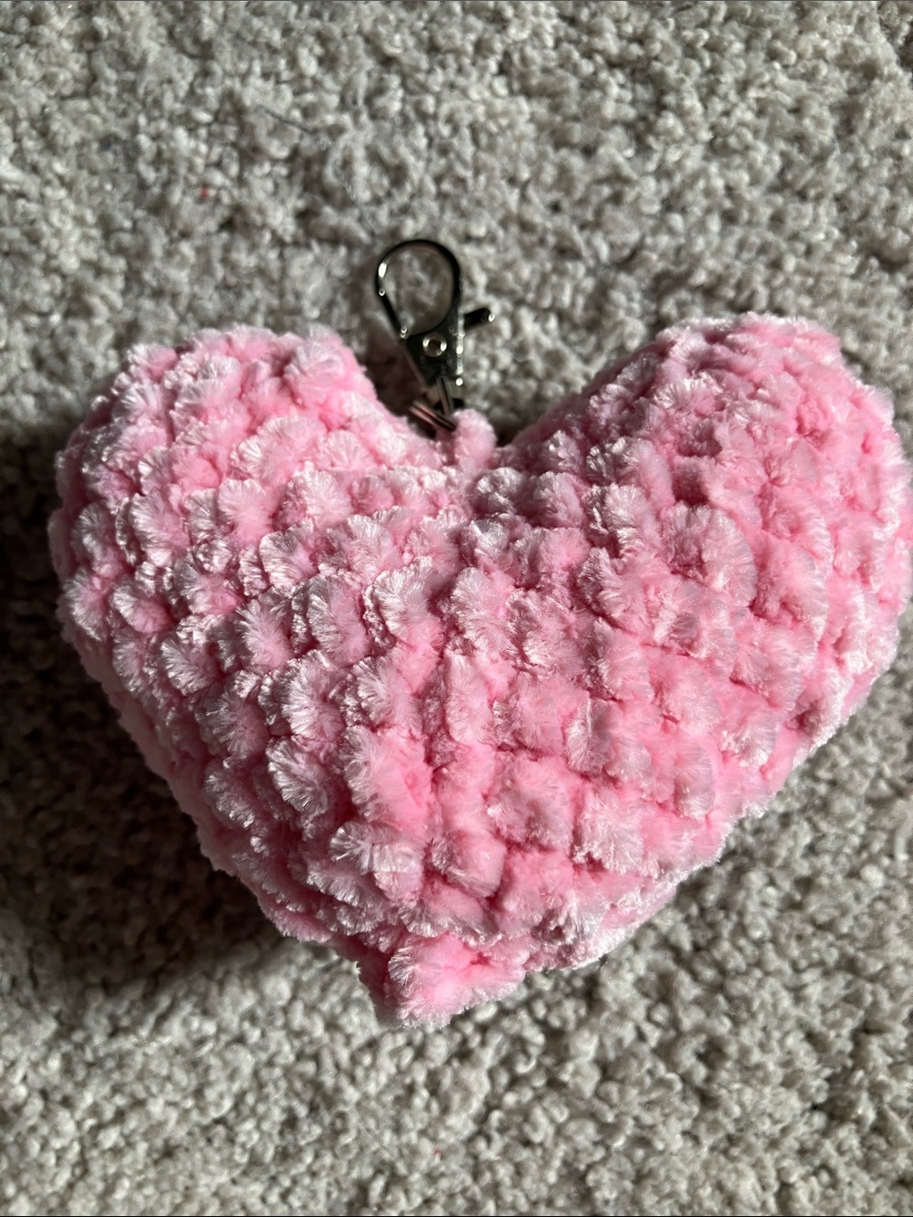 Crochet Heart Keychain Pink🩷